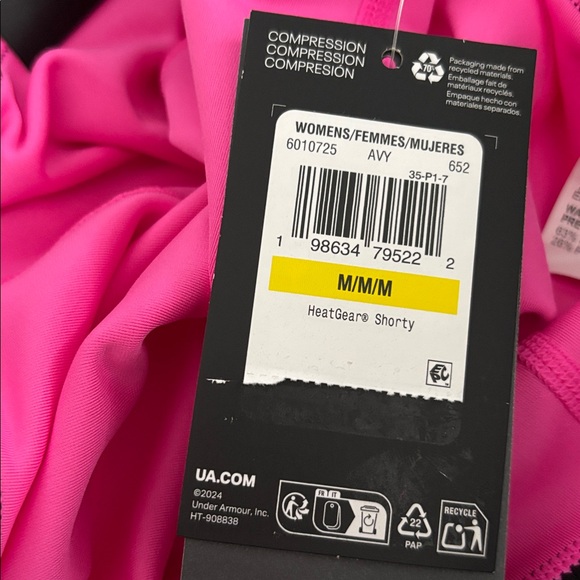 Under Armour Women’s Pink HeatGear Shorty 3” Short - Picture 11 of 11